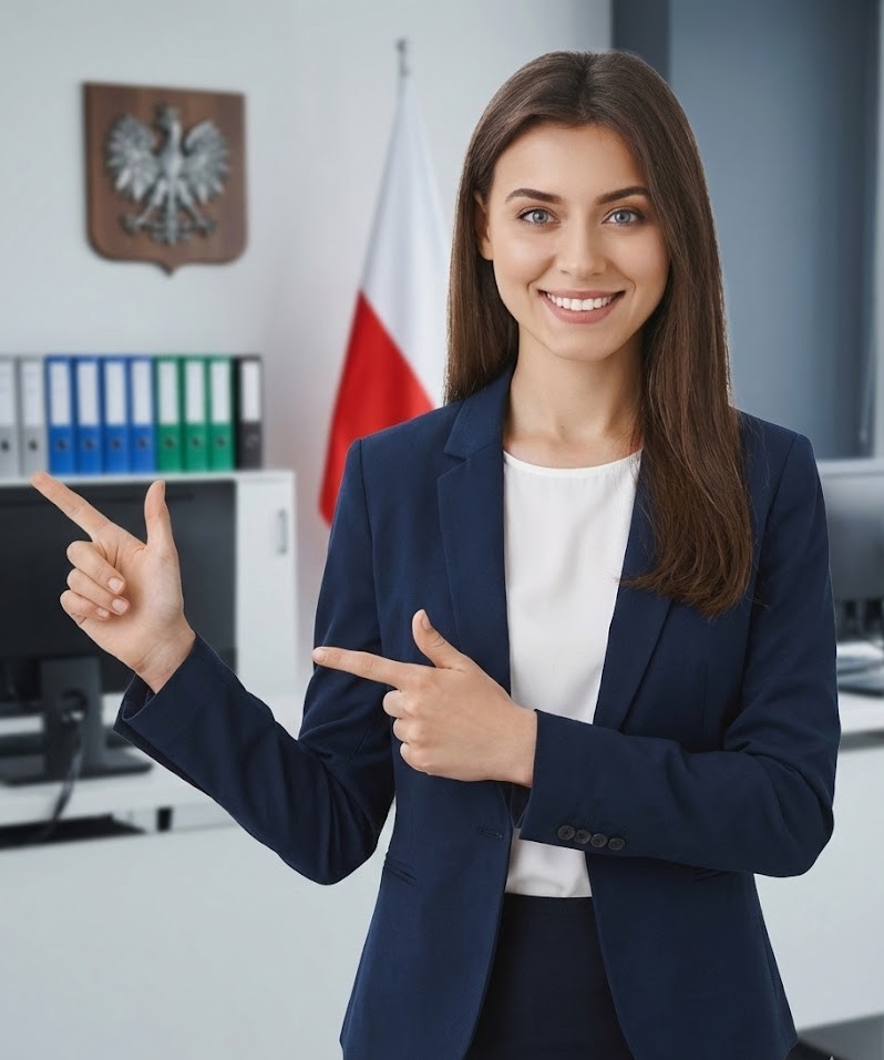 Urzędniczka na tle biura